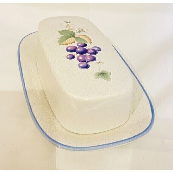 Savoir Vivre "LUSCIOUS" Covered Ceramic Butter Dish Japan JJ017 Oven To Table - Picture 1 of 12